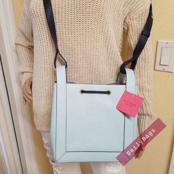 NWT KATE SPADE 100% AUTHENTIC BLUE GLOW MULTI GRAB BUCKET CROSSBODY BAG - Picture 6 of 8